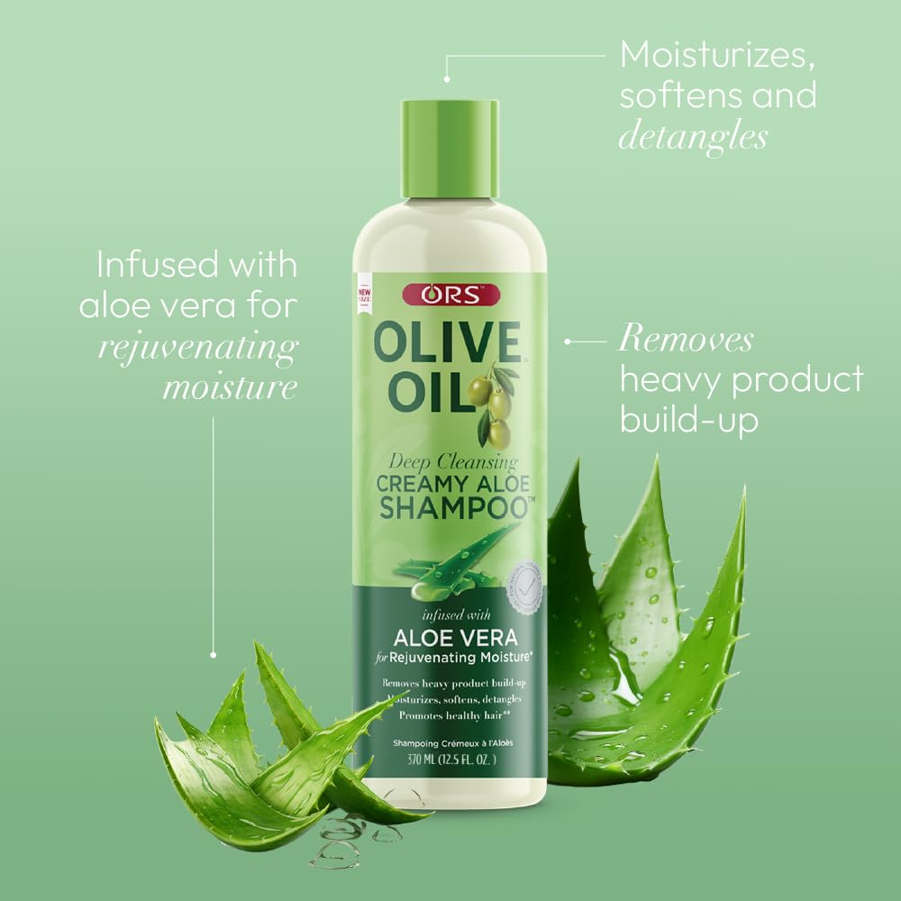 ORS Olive Oil Creamy Aloe Shampoo with Aloe Vera – Bonus – 16.25 Oz