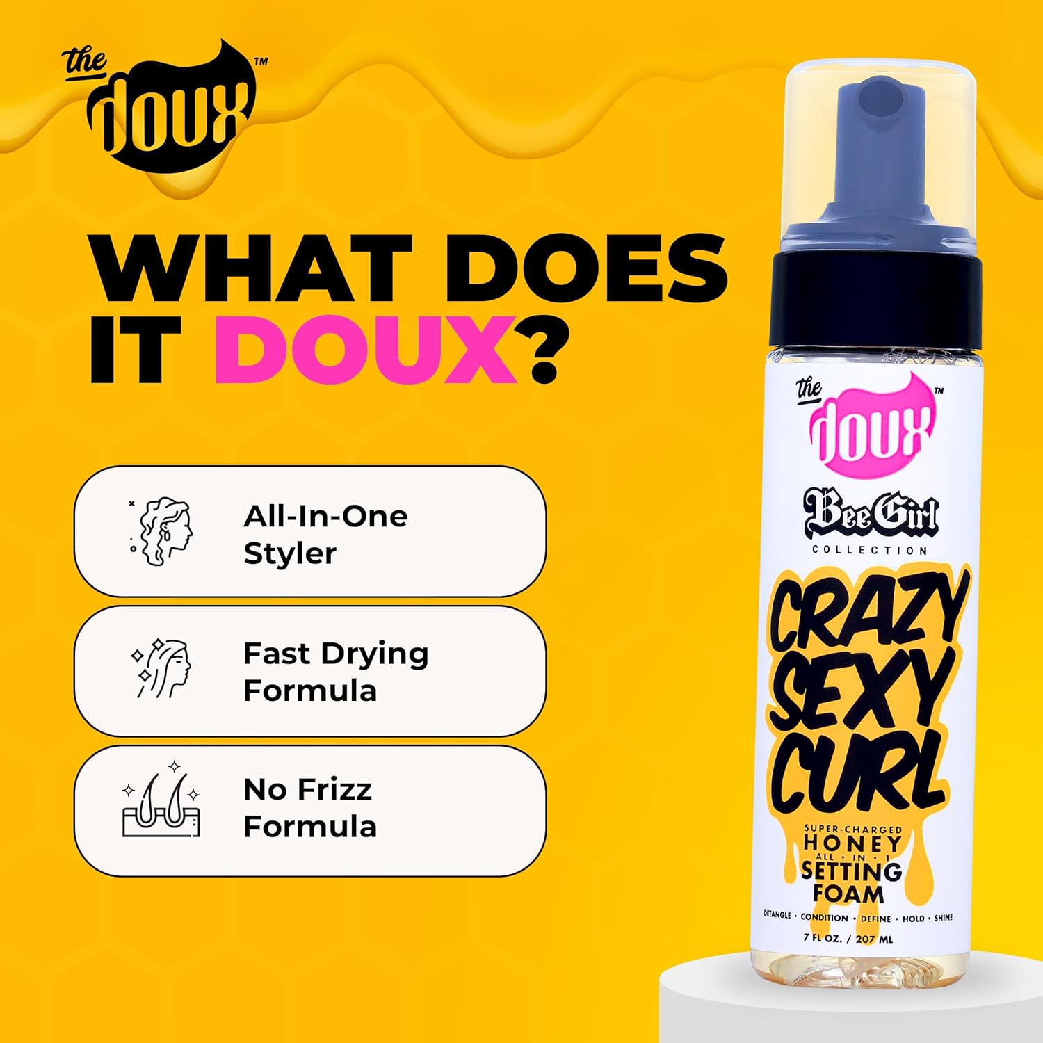 THE DOUX CRAZY SEXY CURL HONEY MOUSSE 7oz