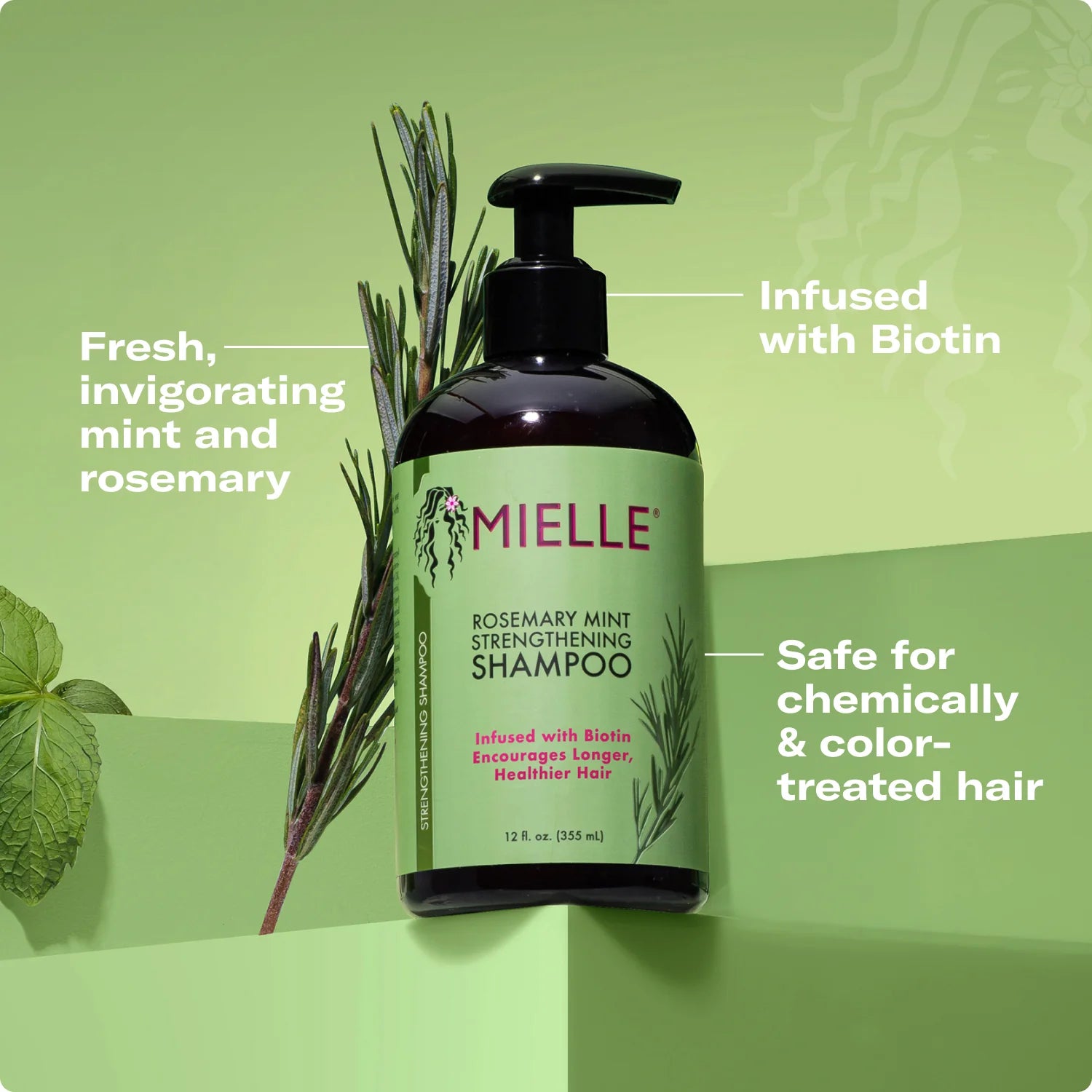 MIELLE ROSEMARY MINT SHAMPOO 12oz