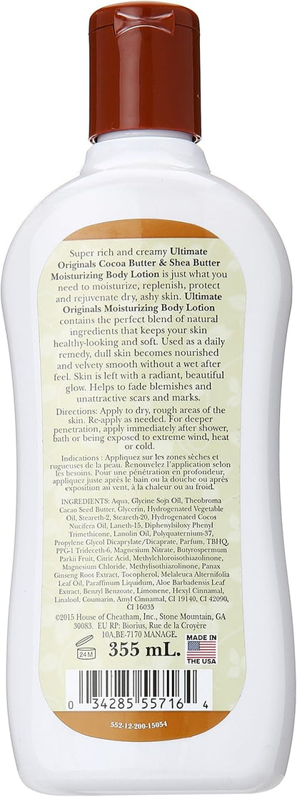 Ultimate Originals Cocoa Butter &amp; Shea Butter Moisturizing Body Lotion 12 oz