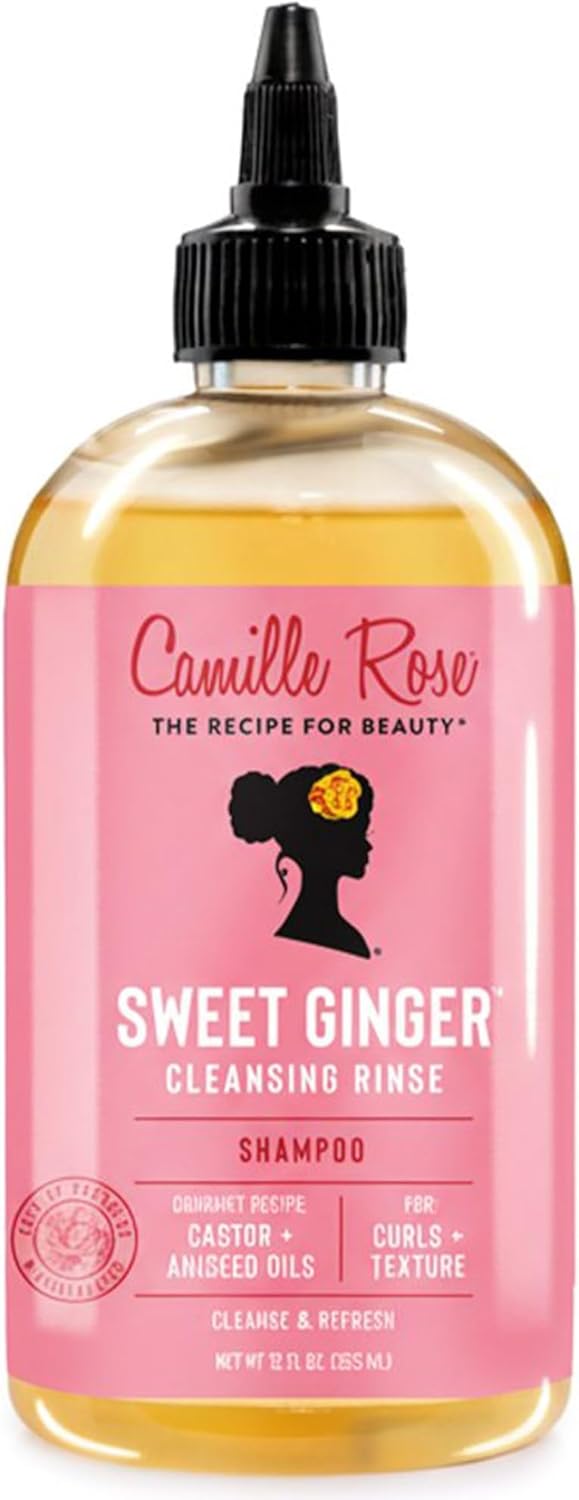Camille Rose Sweet Ginger Hair Cleansing Rinse Shampoo for All Hair Types, Castor and Aniseed Oil, 355 ml