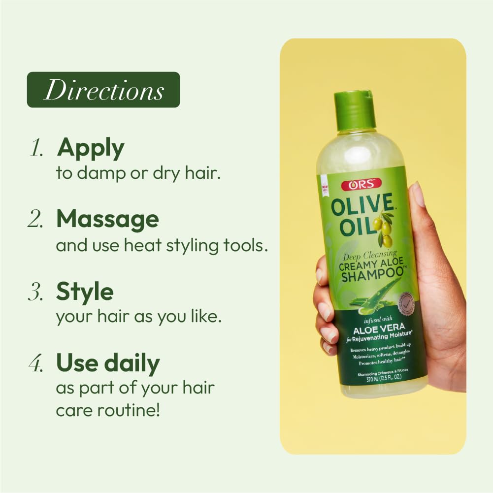 ORS Olive Oil Creamy Aloe Shampoo with Aloe Vera – Bonus – 16.25 Oz