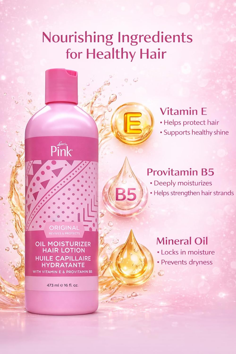 Luster’s Pink Oil Moisturizer – 16 Oz