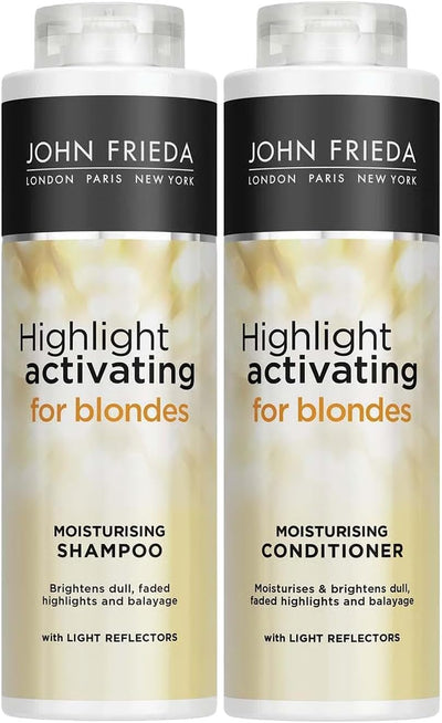 John Freida BLONDE HIGHLIGHT ACT MOIST SHAMPOO & CONDITIONER DUE PACK 2 X 500ml