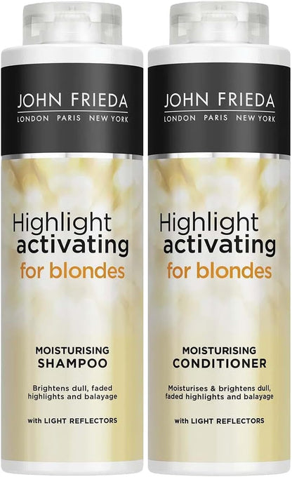 John Freida BLONDE HIGHLIGHT ACT MOIST SHAMPOO &amp; CONDITIONER DUE PACK 2 X 500ml