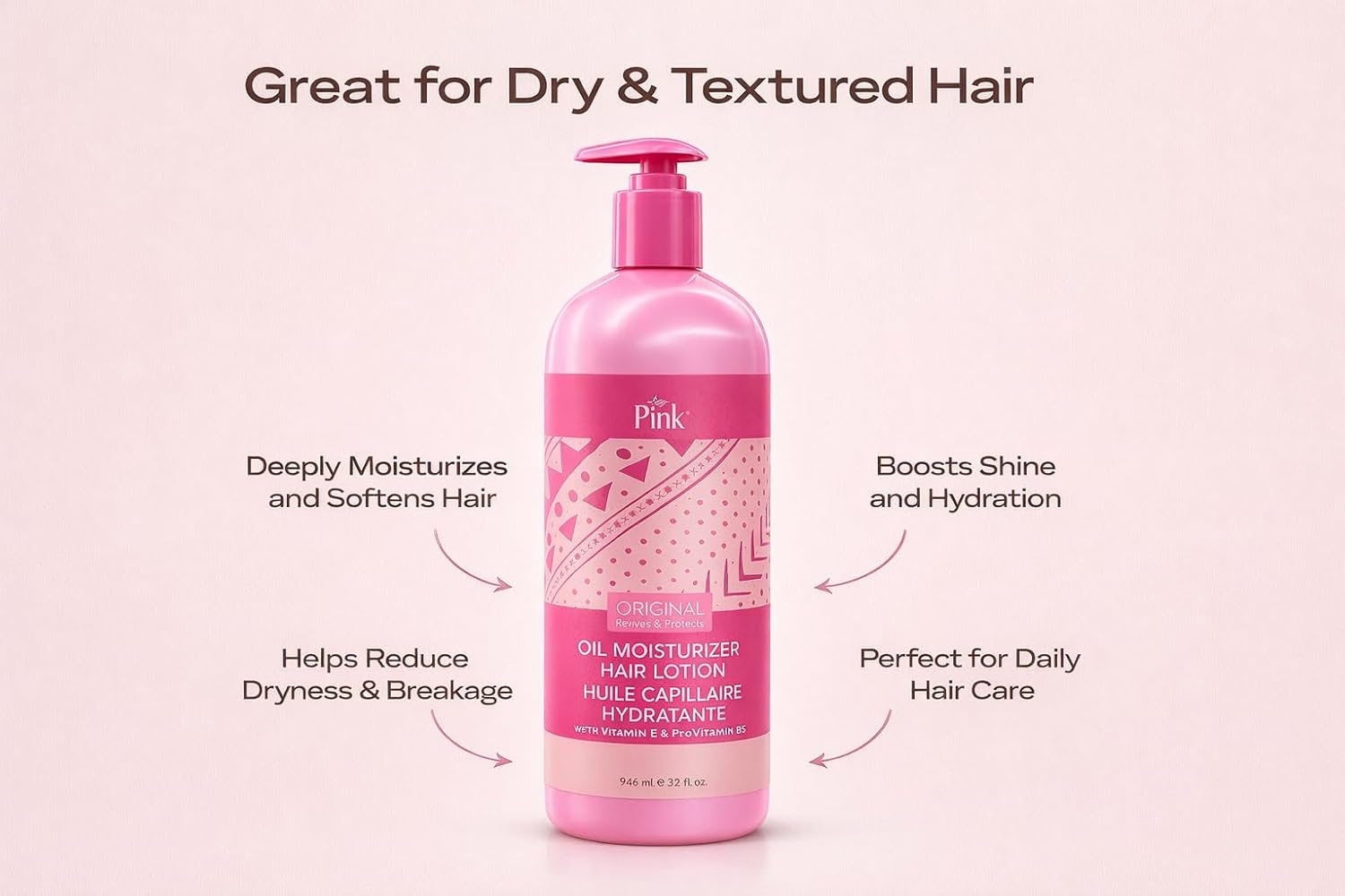 Luster’s Pink Pink Oil Moisturizer – 32 Oz