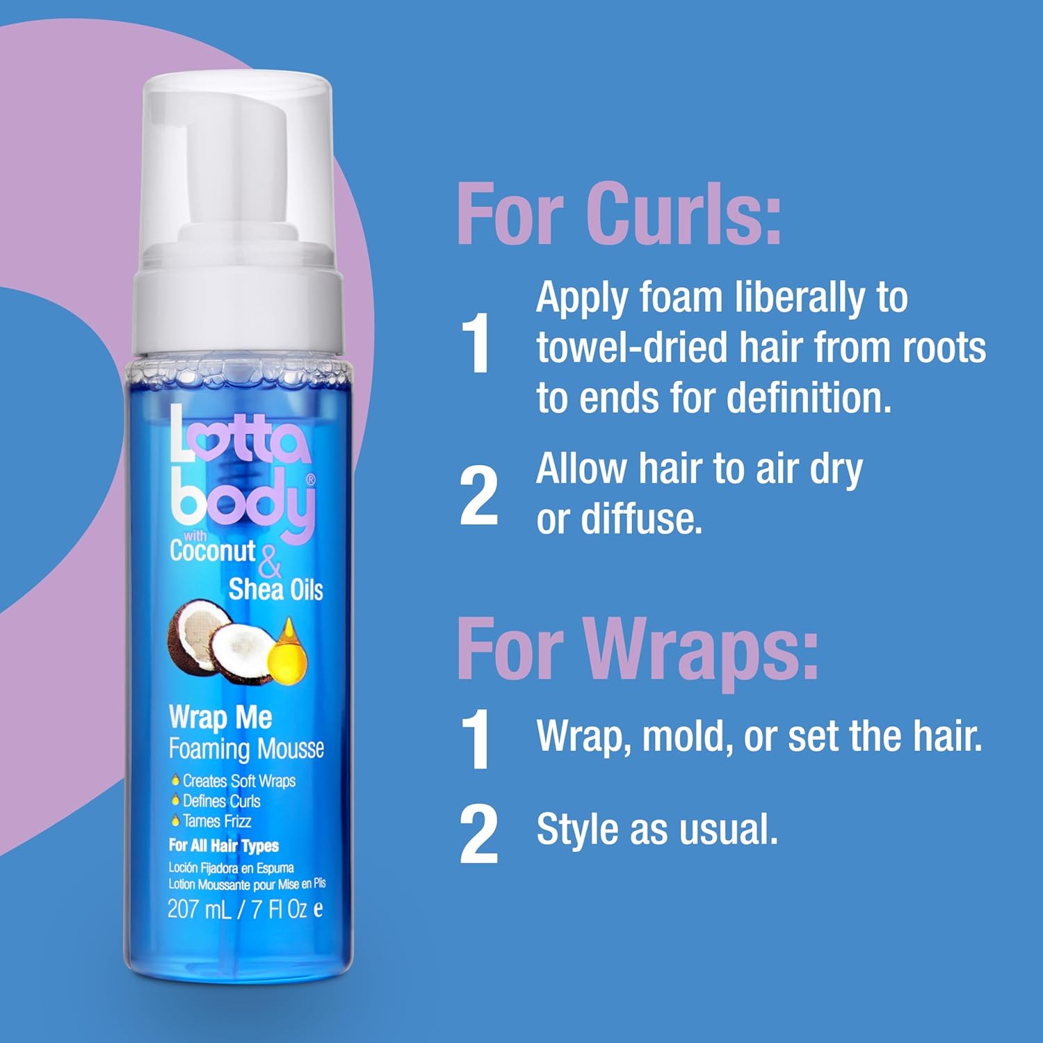 Lottabody Wrap Me Foaming Mousse with Coconut &amp; Shea Oil 7 oz