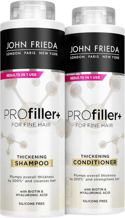 John Frieda PROfiller+ Thickening Shampoo & Conditioner Duo Pack – Hair Thickening Haircare Set for Fine Hair – 2 x 500ml