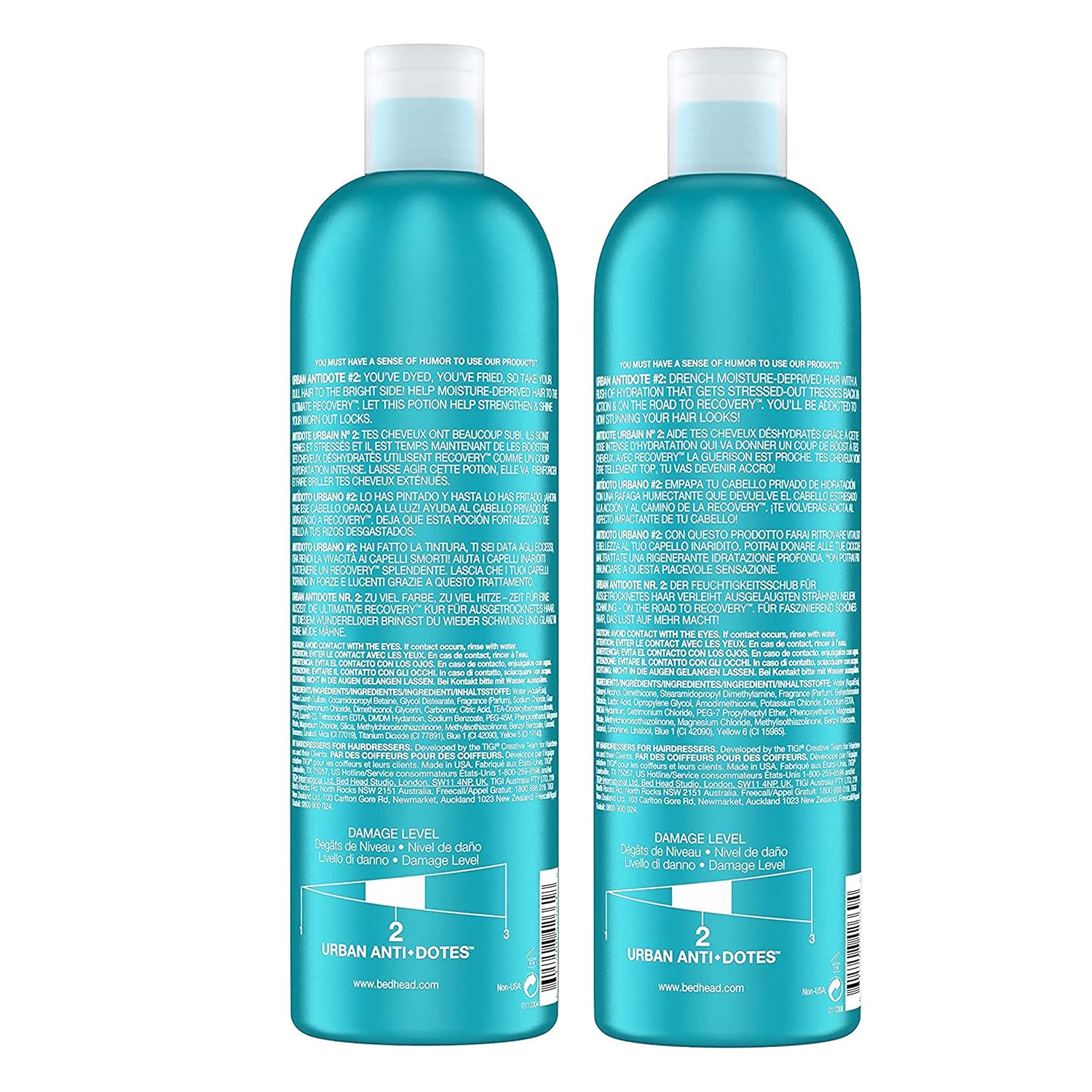 Tigi Bedhead Set  RECOVERY SHAMPOO &amp; CONDITIONER SET - BLUE 750ML (PACK OF 2)