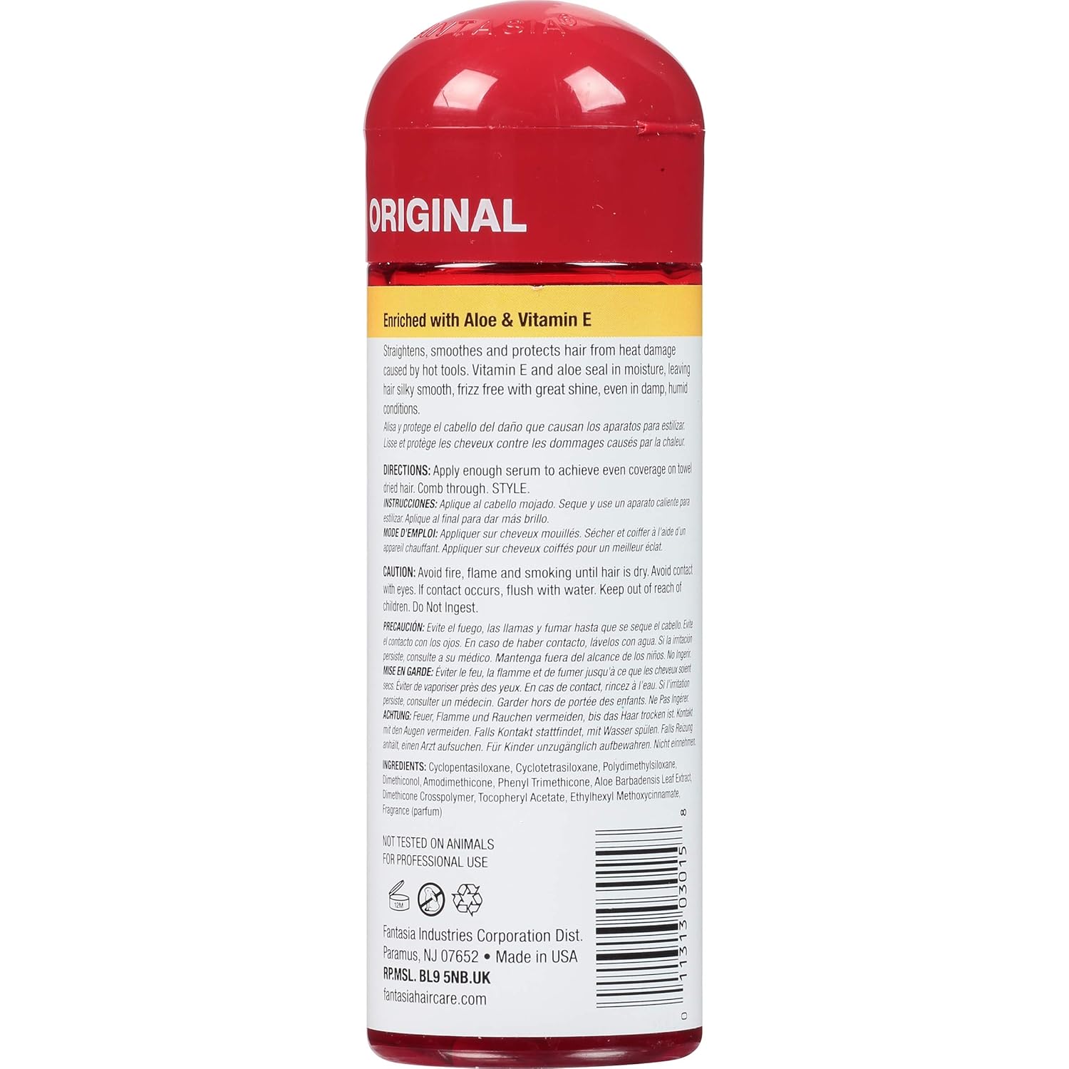 Fantasia IC Heat Protector Straightening Serum – 6 Oz
