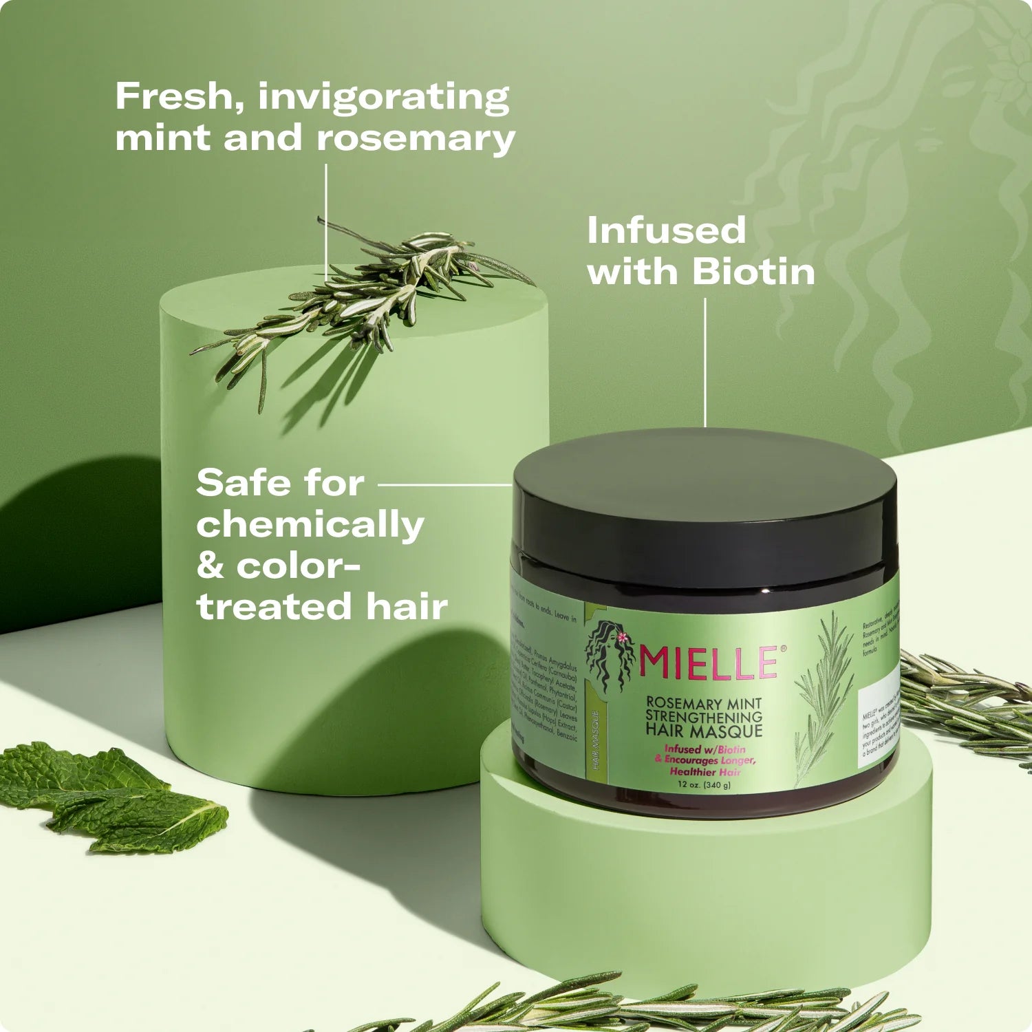 Mielle Rosemary Mint Strengthening Hair Masque 12 oz